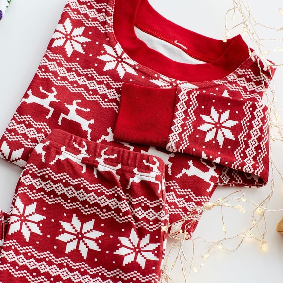 Pottery Barn Kids Holiday Classic Fair Isle Organic Pajamas NEW 100% Organic - Picture 3 of 6
